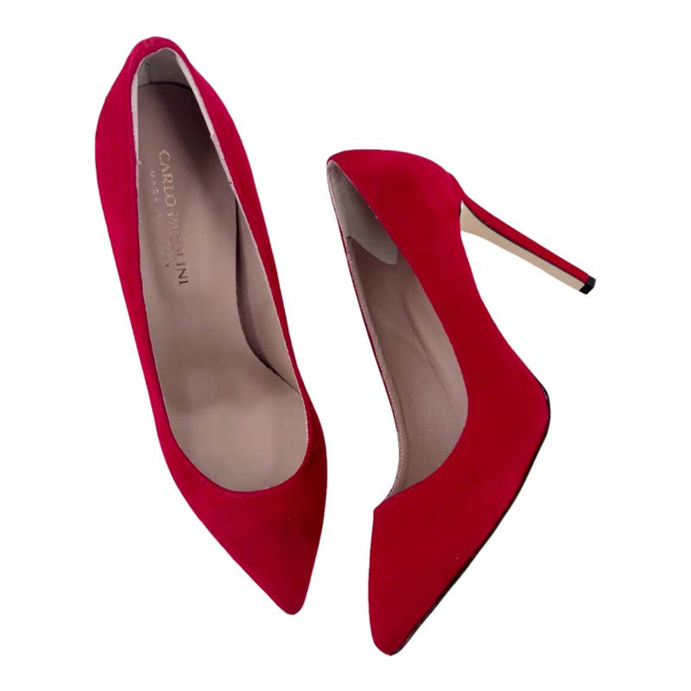 CARLO PAZOLINI Italy Pumps Heels Red Suede Leather Women's Sz 40 / 10 NIB $300
